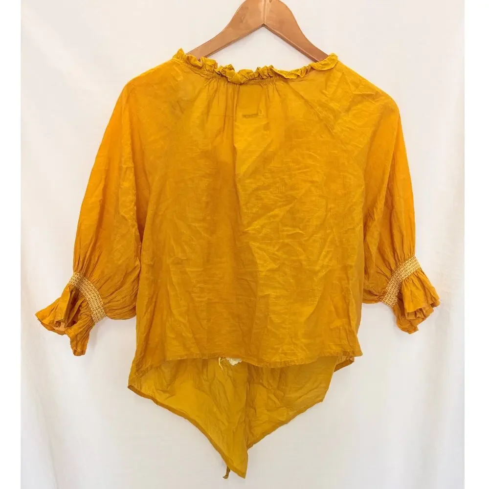 Kinga Csilla Floral Embroidered Blouse Top US 8 Fall Bohoemian Texas Autumn‎